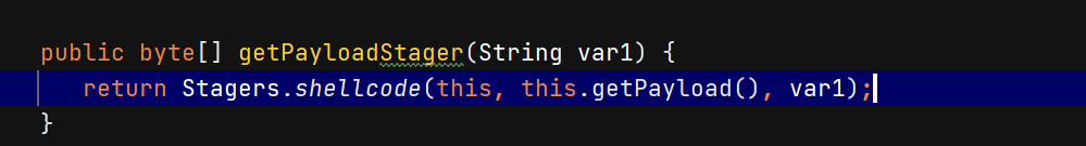 getPayloadStager函数直接返回了ShellCode